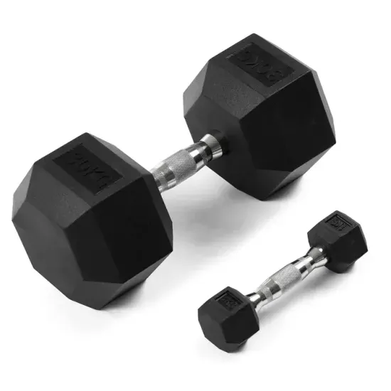 HAMMER Kompakthantel 1–30 kg HAMMER Hexagon dumbbell met rubbercoating