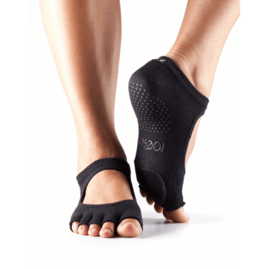 ToeSox Antislip Sokken zonder Tenen Plie Dans Sokken – Zwart S/M