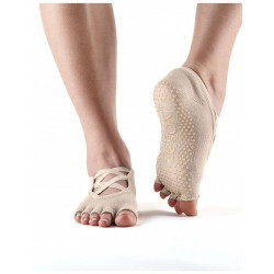 Toesox anti slip sokken Elle zonder tenen Nude S/M