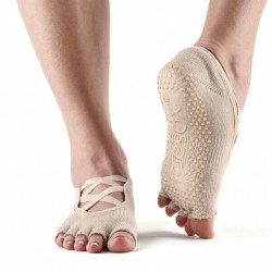 Toesox anti slip sokken Elle zonder tenen Nude S/M