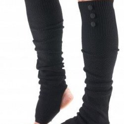 ToeSox Rea Beenwarmers Open Hiel - Zwart