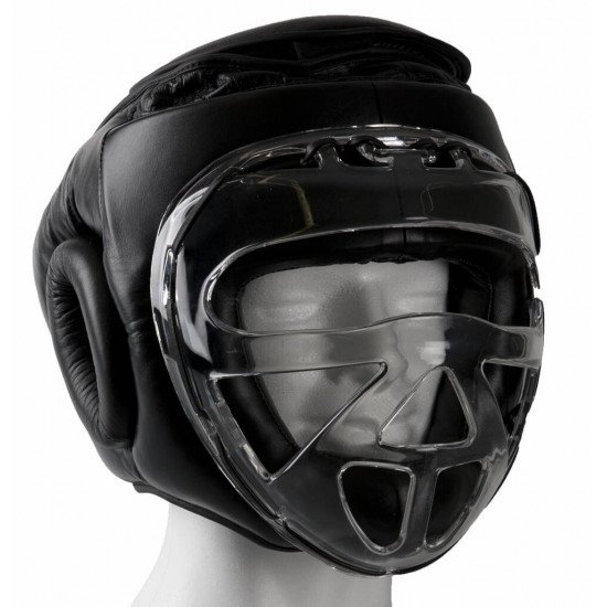 Hammer Boxing Hoofdbeschermer met Grid - Zwart - Leer Hammer Boxing Hoofdbeschermer met Grid - Zwart - Leer