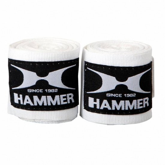 Hammer Boxing Bandages - per Paar Wit-Zwart 2,5 m - 3,5 m - 4,5 m Hammer Boxing Bandages - per Paar Wit-Zwart 2,5 m - 3,5 m - 4,5 m