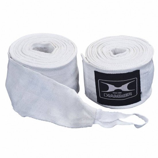 Hammer Boxing Bandages - per Paar Wit-Zwart 2,5 m - 3,5 m - 4,5 m Hammer Boxing Bandages - per Paar Wit-Zwart 2,5 m - 3,5 m - 4,5 m