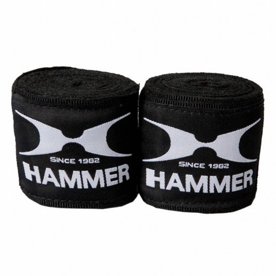 Hammer Boxing Bandages - per Paar Wit-Zwart 2,5 m - 3,5 m - 4,5 m Hammer Boxing Bandages - per Paar Wit-Zwart 2,5 m - 3,5 m - 4,5 m