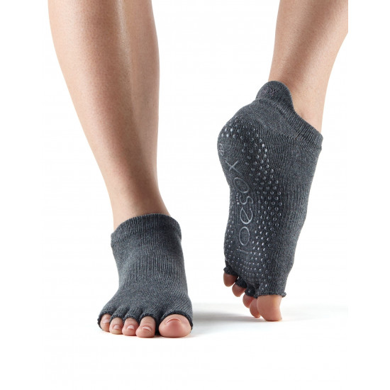 Antislip sokken enkel zonder tenen in Charcoal Grey S/M/L