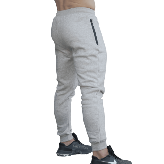 Stijlvolle Crossmaxx® jogger in Heather Grey, gemaakt van katoen en polyester blend. Ideaal voor sport en ontspanning, beschikbaar in maten S tot XXL.