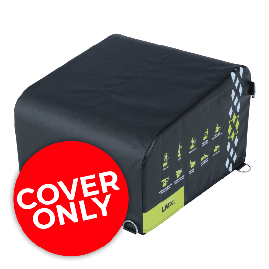 Nieuwe hoes voor LMX1265 Hip Thrust Box, hoge kwaliteit, anti-slip, met oefening indicaties. Afmetingen: 60cm x 55cm x 30-40cm.