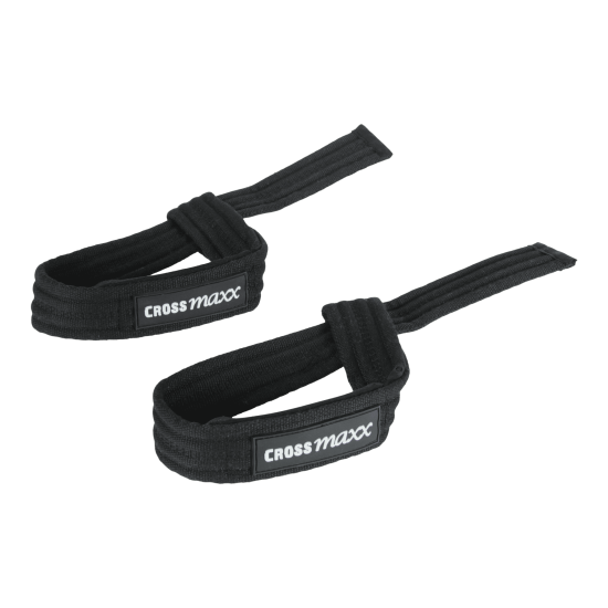 Sterke LMX1826 lifting straps van Crossmaxx® voor weightlifting en crossfit. Neopreen padding voor comfort en grip bij zware trainingen.