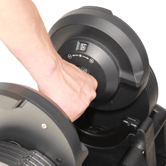 Compacte LMX.® verstelbare dumbbells met gewicht aanpasbaar van 4kg tot 41,5kg in stappen van 1,5kg. Inclusief houder.