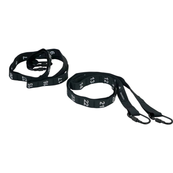 LMX1505 Crossmaxx® Competition ring straps set van 2,50m met hoge kwaliteit sluitingen, ideaal voor commercieel gebruik.