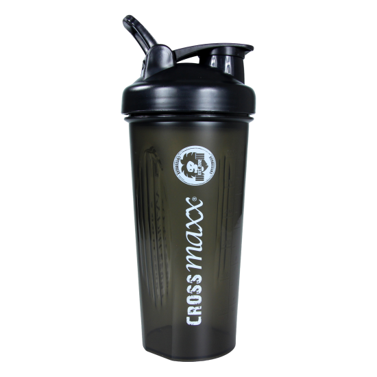 LMX2210.2 Crossmaxx® Shaker Bottle in zwart, 700 ml, BPA vrij, vaatwasser bestendig, met anti-klonter netje en spiraalbal voor perfecte shakes.