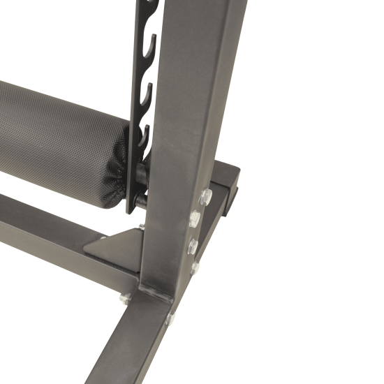 De LMX1709 Crossmaxx® Split Squat Stand V2 biedt stabiliteit voor Bulgarian split squats en push-ups, met een verstelbaar kussen en robuuste constructie.