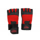 Fitness handschoenen leder zwart/rood Legend - Maat: XS