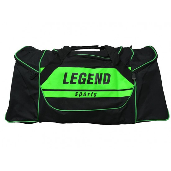 Sporttas Legend met 3 rits vakken zwart neon groen