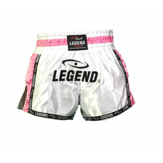 Kickboks broekje dames roze wit Legend Trendy  - Maat: XXS