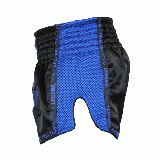 Kickboks broekje blauw mesh Legend Trendy - Maat: L Kickboks broekje blauw mesh Legend Trendy - Maat: L