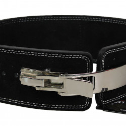 Power Lifting Fitness Riem lever zwart suede leer - Maat: L