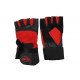 Fitness handschoenen leder zwart/rood Legend - Maat: XS Fitness handschoenen leder zwart/rood Legend - Maat: XS