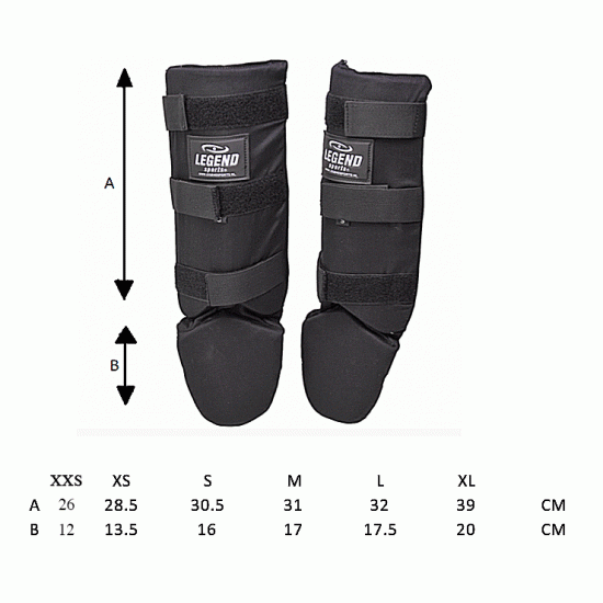 Scheenbeschermers Legend Fast  Zwart - Maat: S