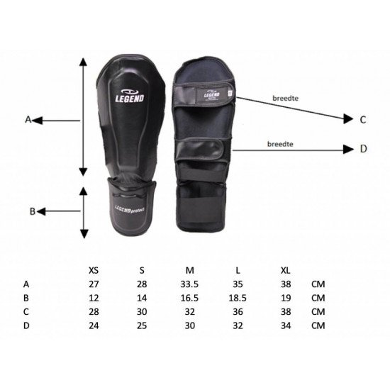 Scheenbeschermers kickboksen Legend Best Wit - Maat: M