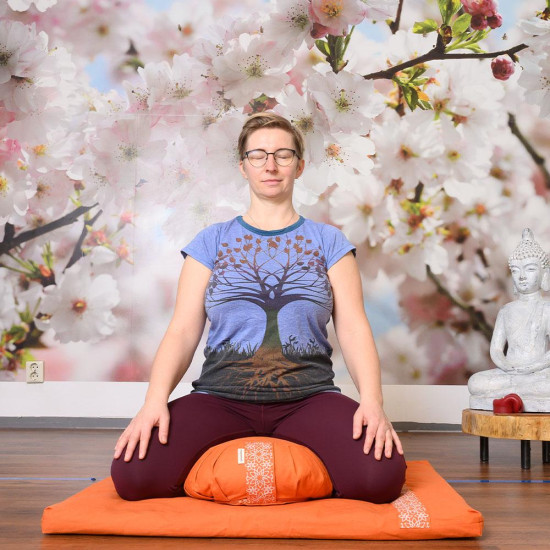 Meditatieset met Kussen Zafu Maan Oranje Meditatieset met Kussen Zafu Maan Oranje