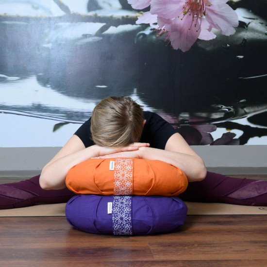 Meditatieset met  Kussen Halve Maan Oranje