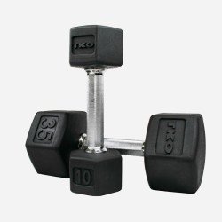 Tri-Grip Rubber Hex Dumbbell