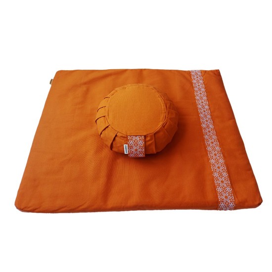 Meditatieset met Kussen Zafu Maan Oranje Meditatieset met Kussen Zafu Maan Oranje