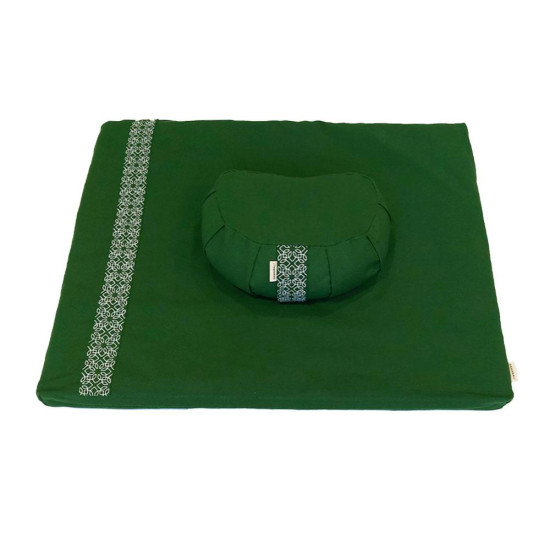 Meditatieset met kussen halve maan forest green Meditatieset met kussen halve maan forest green